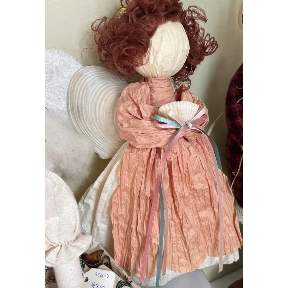 Vintage‎ Cottage Core Christmas Angel Decor Wood Fabric Country Lot Of 14